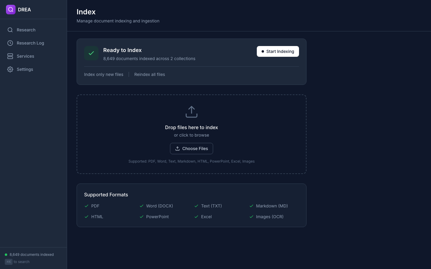 DREA Index Management